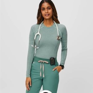 FIGS Green Underscrub Long Sleeve Top